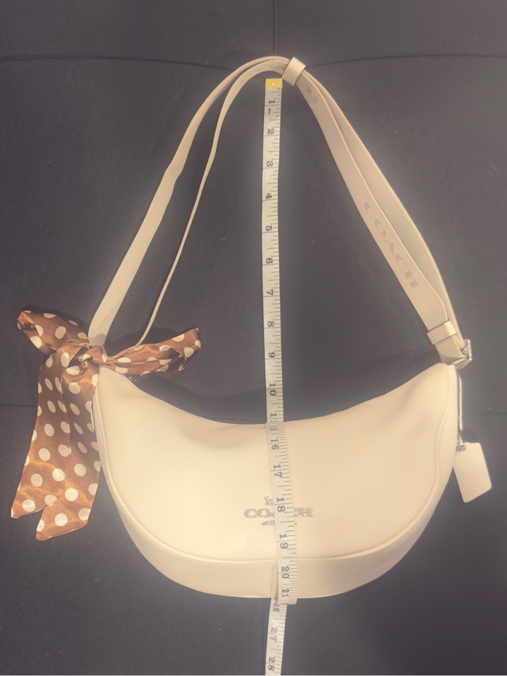 🤎 Coach Pace Chalk White Crescent Hobo Crossbody/ Shoulder Bag - Picture 16 of 16